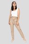 Girl's Lycra Fabric Waist Elastic Faux Leather Skinny Leg Trousers