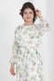 Girl's Lined Full-Length Floral Patterned Long Chiffon Dress with Non-Interior Necklace Detail - 7