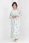 Girl's Lined Full-Length Floral Patterned Long Chiffon Dress with Non-Interior Necklace Detail - 7