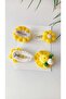 Handmade Organic Yellow 4- Snap Button Clip Set - 3