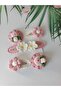 Pink Mixed Flower Basket 6-Pack Snap Button Clip Set - 3