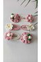 Pink Mixed Flower Basket 6-Pack Snap Button Clip Set
