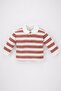 Baby Collar Striped Baby Girl Sweatshirt - B1309a523wn