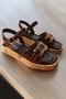 Anzel Burgundy Patent Leather (4 CM Cork Sole) Everyday Sandals