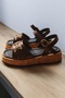 Anzel Burgundy Patent Leather (4 CM Cork Sole) Everyday Sandals - 2