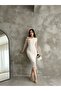 New Season One Shoulder Polka Dot Patterned Gilded Tulle Dress - 8