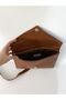 Tan Faux Leather Clutch - 4