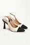 Women's Leather Two-Tone Detailed Heeled Shoes 3089 - 4