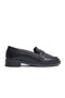 Duna Black Leather Thin Sole (3cm) Loafer Women's Shoes