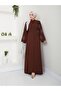 Women's Brown Jeweled Ferace Abaya