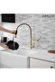 Kitchen Sink Faucet, Matte Gold, New Design, with Spray Nozzle, Imported, 7-Year Warranty. - 5