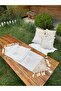Hand-Knitted Lace Embroidered Tassel Organic Cotton 4-Piece Linen Cushion Cover and Lace Table Runner Set - 3