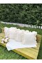 Linen Bohemian Frilly Vintage 4-Piece Square Throw Pillow Cover - 8