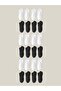 Black-White Short Socks Basic 24 Pcs