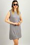 Women's Zero Sleeve Combed Cotton Long Tunic Underwear Gray - 3
