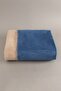 Twin Soft Cotton Double Blanket Brown Blue 200 X 220 5012a - 4