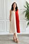 V-Neck Two-Tone Sleeveless Dress - 6