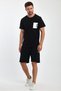 Men's Regular Fit T-Shirt Shorts Set with Pocket Detail Black - 6