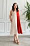 V-Neck Two-Tone Sleeveless Dress - 5
