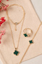 Women's Clover Model Necklace Bracelet and Ring Set