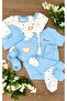 7-Piece Cotton Baby Hospital Outfit (Romper-Pajamas-Bodysuit-Hat-Gloves-Bib-Boots) with Monthly Dots - 2