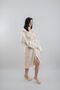 Peshtemal Bathrobe Cotton Beach Patternless Muslin Fabric 1 Piece Unisex Beachwear Kimono Kaftan - 3