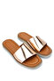 Women's Genuine Leather Yellow Heeled Slippers - 2