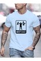 Men's Super Twin Dad Printed Crew Neck Oversize Casual Boyfirend Black T-Shirt