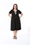 Black V-Neck Ethnic Beaded Dress - 6