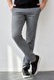 Men's Gray Stretchy Lycra Slim Fit Jogger Pants - Elastic Waist and Laced - 3