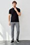Men's Gray Stretchy Lycra Slim Fit Jogger Pants - Elastic Waist and Laced - 2