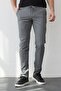 Men's Gray Stretchy Lycra Slim Fit Jogger Pants - Elastic Waist and Laced - 6