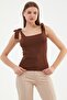 Shoulder Tie Square Neck Blouse - 4