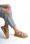 Rope Stringed High Sole Straw Sandals - 2