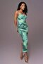 Maxi Length Patterned Gather Detailed Dress
