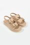 Wedge Heeled Double Strap Buckle Women's Sandals - 4