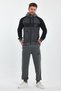 Men's Crochet Detailed Double Pocket Hooded Zippered Sports Tracksuit Set - 7