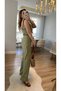 Linen V-Neck - Bead Detailed Strappy Crop Blouse and Trousers Set - 6