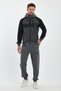 Men's Crochet Detailed Double Pocket Hooded Zippered Sports Tracksuit Set