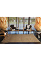 Woven Base with Knot Themed Pattern in Wicker Shades and Washable Carpet Miravip9392 - 3