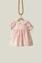 Pink Flower Patterned Cotton Embroidered Girls' Dress - 5