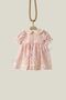 Pink Flower Patterned Cotton Embroidered Girls' Dress - 6