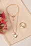 Women's Clover Model Necklace and Bracelet Set