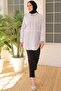 2101 Model White Striped and Lace Detailed Casual Shirt - 5