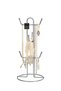 Silver Upright Six Hook Jewelry Stand, Rack for Jewelry, Bracelets, Necklaces Set, Jewelry Cabinet Organizer