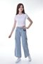 Wide Leg Girl's Jeans Pants - Cotton - 7