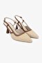 Tinni Women's Natural Straw Textile Heeled Shoes - 2