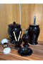 Naomi Collection 5 Piece Bathroom Set - Ceramic, Black-Dark - 3