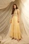 Maxi Length Camel Skirt with Flounces, Elastic Waist and Belt Detail