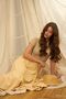 Maxi Length Camel Skirt with Flounces, Elastic Waist and Belt Detail - 3
